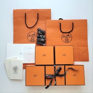 Hermes Boxes Ribbons Shopping Bags Empty Storage Gift Wrapping Full Inclusion